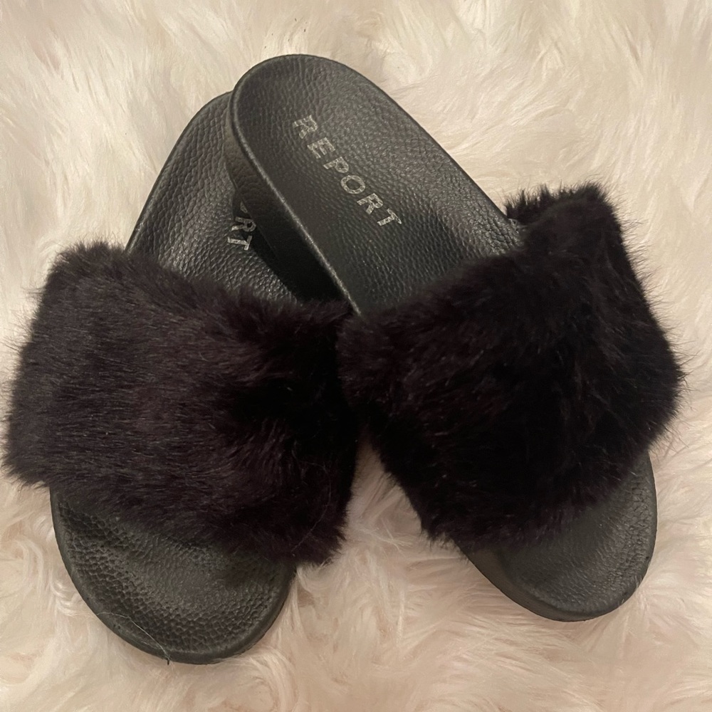 Fur Slides size 7 (Nordstrom)